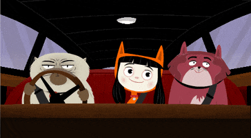 Happy Road Trip GIF by Kitty Is Not A Cat