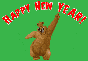 Happy New Year Bear GIF by Bill Greenhead