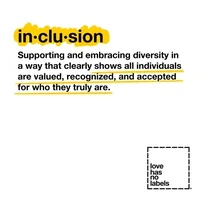 Gif définition d'inclusion
Supporting and embracing diversity in a way that clearly shows all individuals are valued, recognized, and accepted for who they truly are