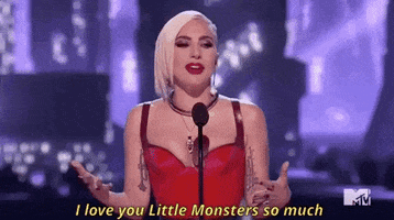 lady gaga i love you little monsters so much GIF by MTV Movie & TV Awards
