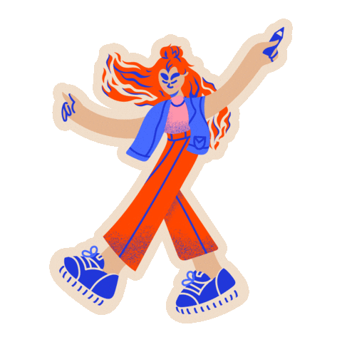 Illustration Woman Sticker
