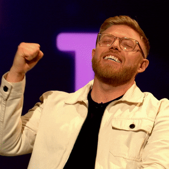 Happy Rob Beckett GIF by The QI Elves