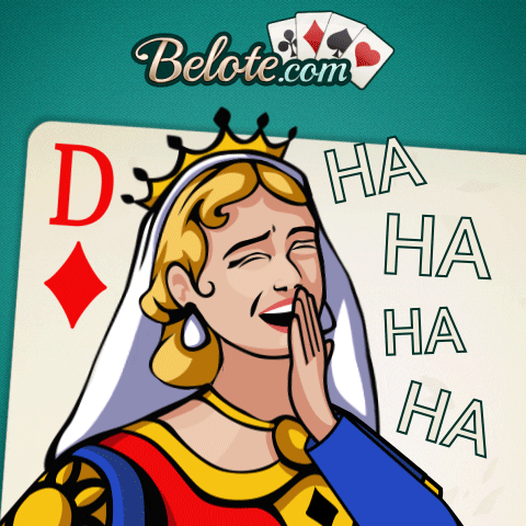 Belotecom laugh queen crown card GIF