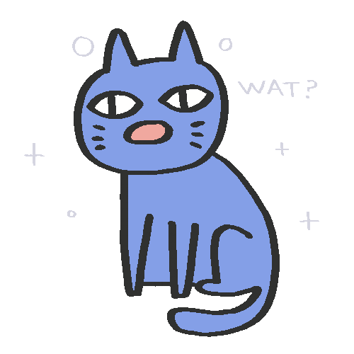 Cat What Sticker by Simian Reflux