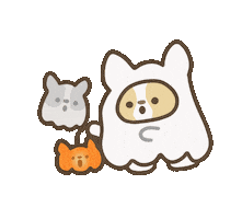 Halloween Ghost Sticker by corgiyolk