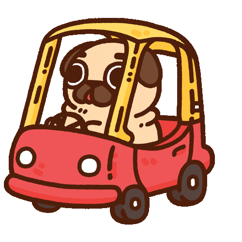 Dog Driving Sticker by Puglie Pug