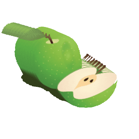 Green Apple Eating Sticker by mberry