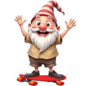 Skateboarding Cute Gnome Sticker