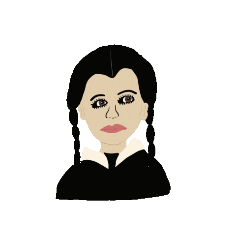Wednesdayaddams Addamsfamily Wednesday Goth Unsure Eyeroll Golddustmoth Sticker