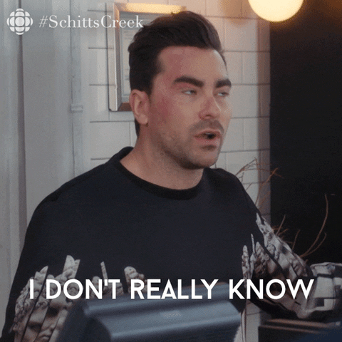 i dont know schitts creek GIF by CBC