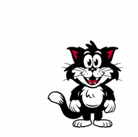 Black Cat Hello GIF by Ted And Herb