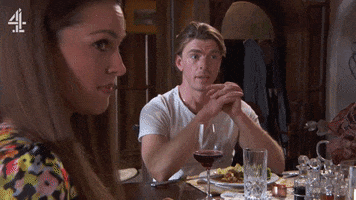 Awkward Dinner Party GIF by Hollyoaks