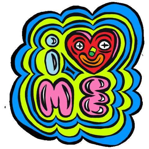 I Love Me Heart Sticker by Holly Simple