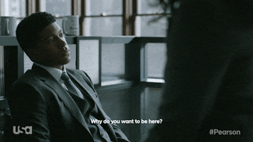 why do you wan tto be here usa network GIF by Pearson