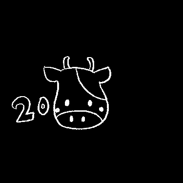 SatomiHagiwara 2021 可愛い 手書き 牛 GIF