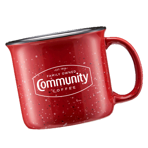 Red Cup Camp Mug Sticker by Community Coffee Company