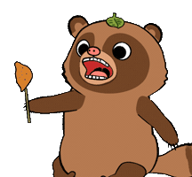 Tanuki Eating Sticker