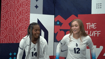Volleyball Hip Bump GIF by GoDuquesne