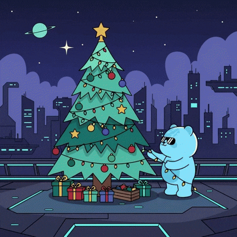 Merry Christmas Space GIF by Kanpai Pandas