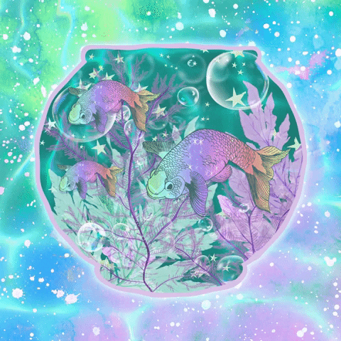 Koi Fish Bubbles GIF by TheGrungeMonkey