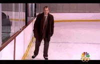 Michael skates into Toby and knocks him over