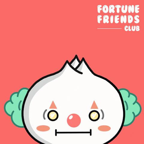 FortuneFriends_ food character asian clown GIF