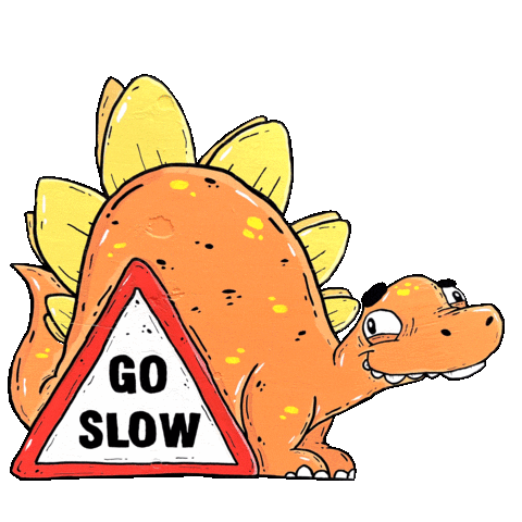 Slow Down Dinosaur Sticker by Mike Bennett Art
