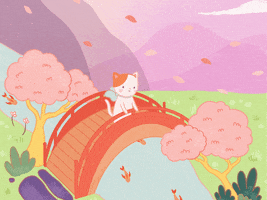 Cherry Blossom Cat GIF by katherine