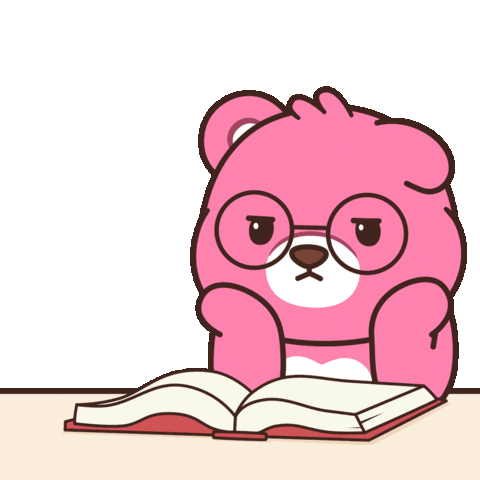 Studying Teddy Bear Sticker by BEARISH