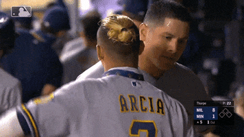 Orlando Arcia Hug GIF by Milwaukee Brewers