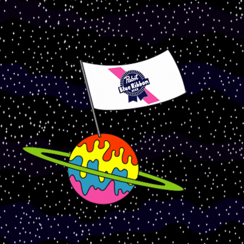 pabstblueribbon space festival flag planet GIF
