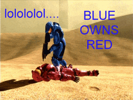 blue owns red video games GIF