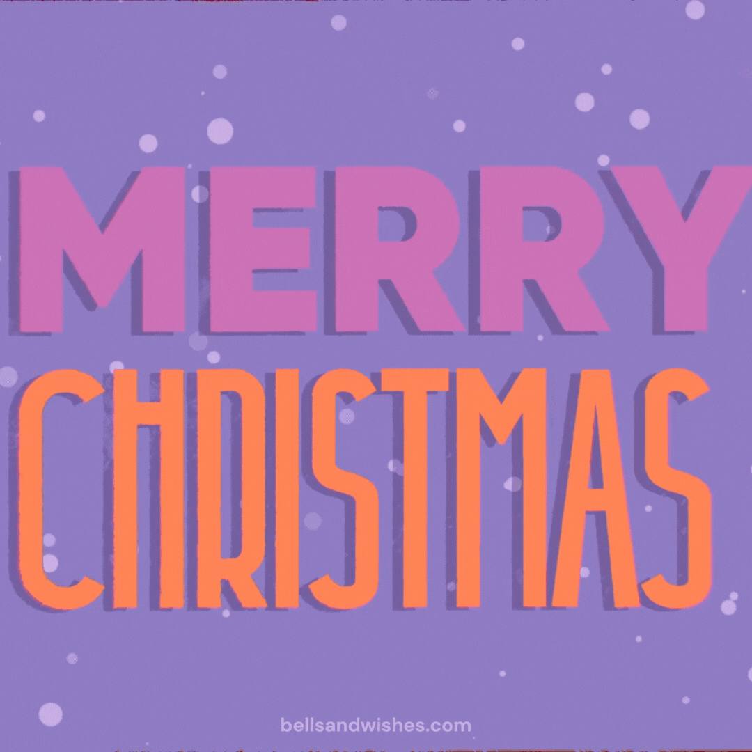 Merry Christmas Text GIF by Bells and Wishes