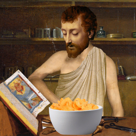 man eating chips as a study snack GIF by Scorpion Dagger