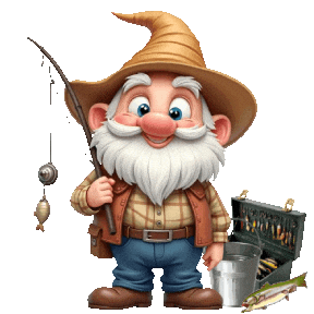 Gone Fishing Gnome Sticker