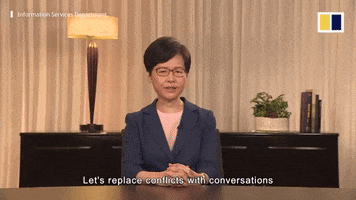 hong kong statement carrie lam extradition bill lets replace conflicts with conversations GIF