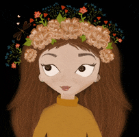 Girl Flowers GIF by Tikicraft