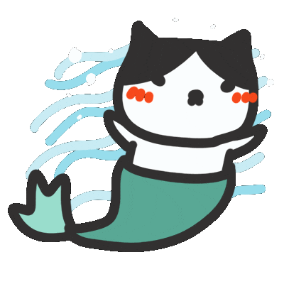 Cat Swimming Sticker by yomoyeah