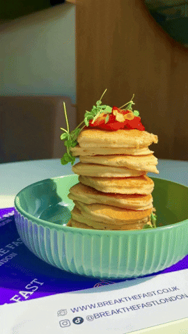breakthefastlondon breakfast brunch pancakes syrup GIF