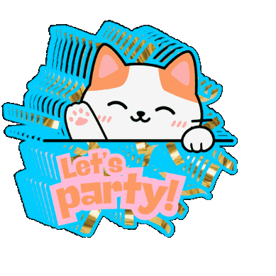 Cat Party Sticker by Jennifer Greenhill