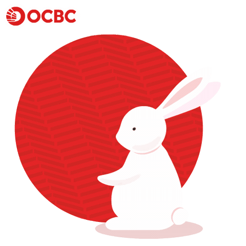 Rabbit Lantern Sticker by OCBC Bank