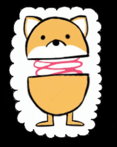 morning_clementine fox silly toy shiba GIF
