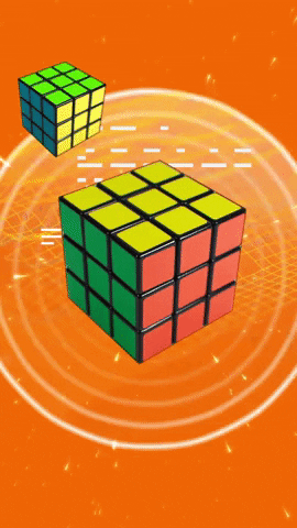Showdown-Management rainbow wave color cube GIF