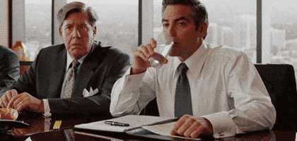 george clooney drinking GIF