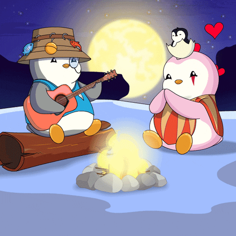 Guitar Camping GIF by Pudgy Penguins