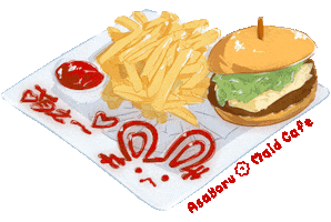 Burger Fries Sticker by Asayoru Maid Cafe ☆ あさよる