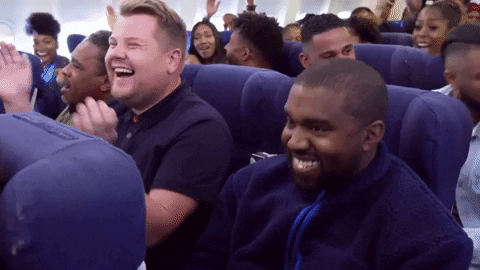 Happy Kanye West GIF by The Late Late Show with James Corden