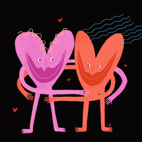 ed_illustrates love pink red hair GIF