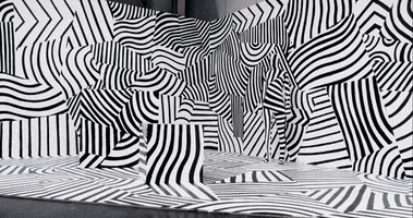 pmdtechnologies 3d black and white illusion stripes GIF