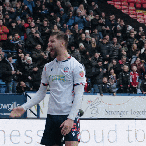 Goal Celebration GIF by Bolton Wanderers FC